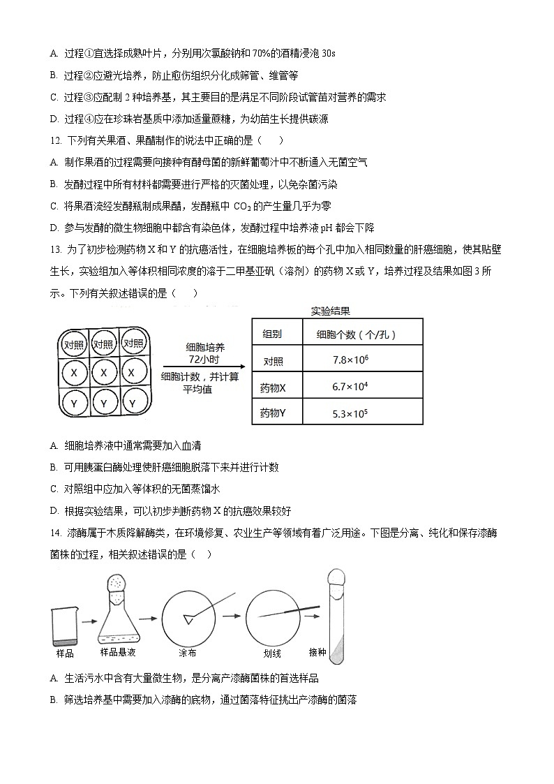 江苏省扬州市仪征市精诚高级中学2023-2024学年高二下学期3月月考生物试题（原卷版）第3页