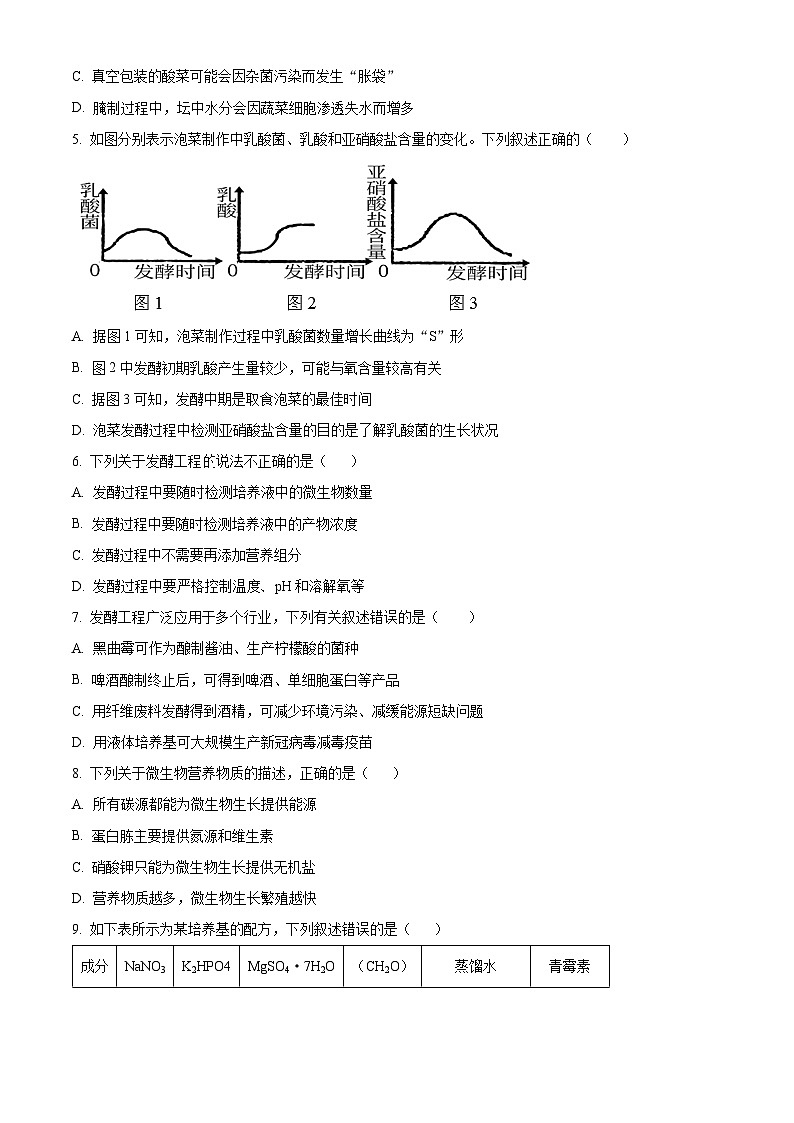 云南省红河哈尼族彝族自治州蒙自市第一高级中学2023-2024学年高二下学期3月月考生物试题（原卷版+解析版）02