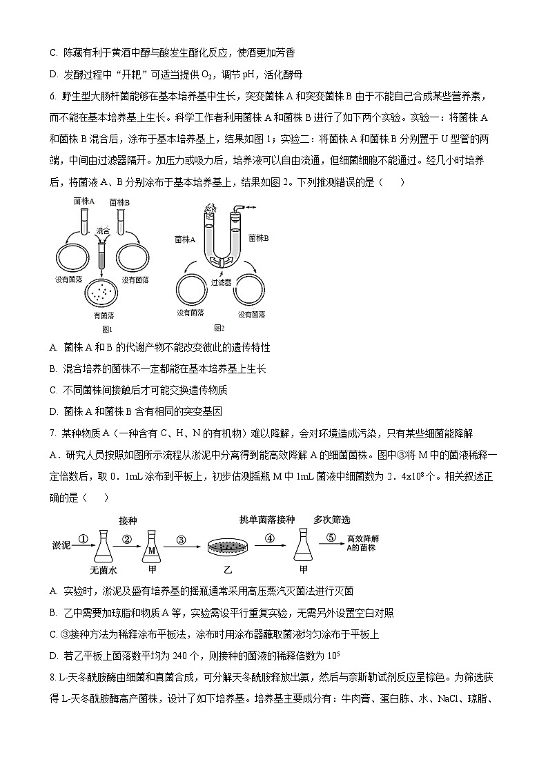 安徽省合肥市第一中学2023-2024学年高二下学期素质拓展生物试题（一）（Word版附解析）03