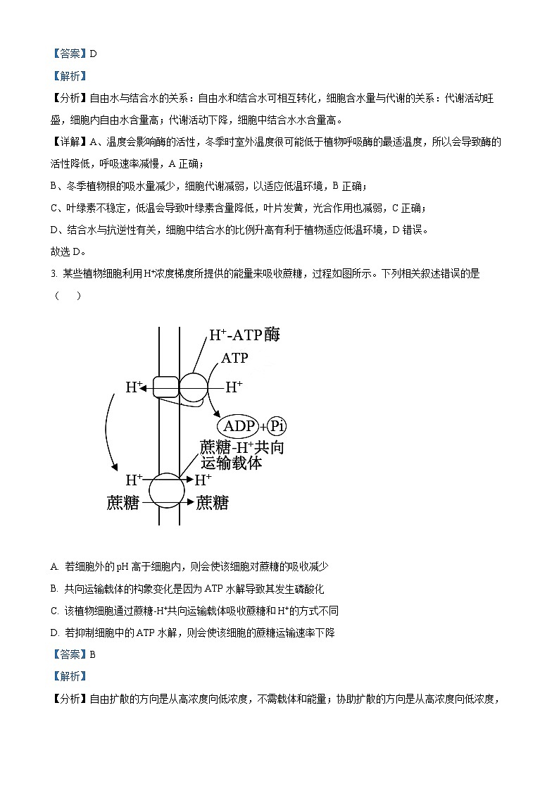安徽省示范高中皖北协作区2023-2024学年高三下学期联考生物试题 Word版含解析第2页