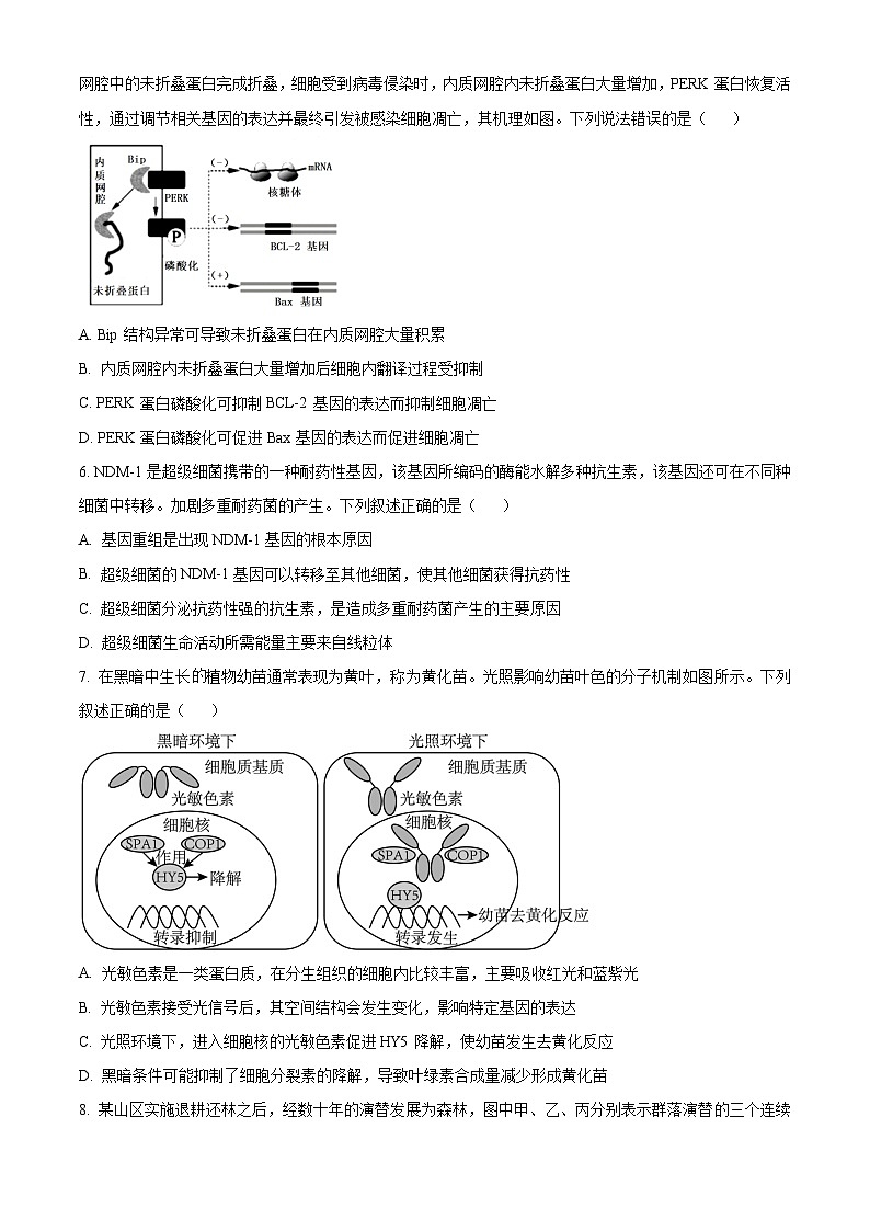 湖南省长沙市师范大学附属中学2023-2024学年高三下学期月考（七）生物试题 Word版无答案第3页
