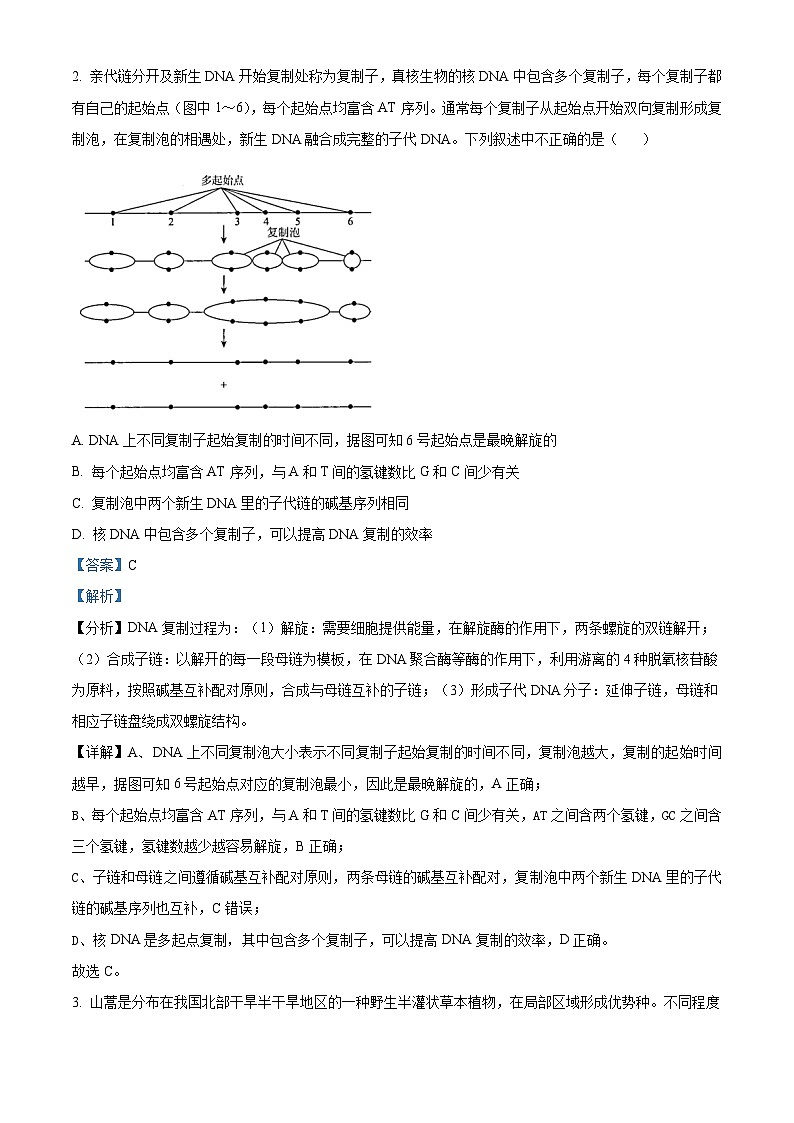 湖南省长沙市师范大学附属中学2023-2024学年高三下学期月考（七）生物试题 Word版含解析第2页