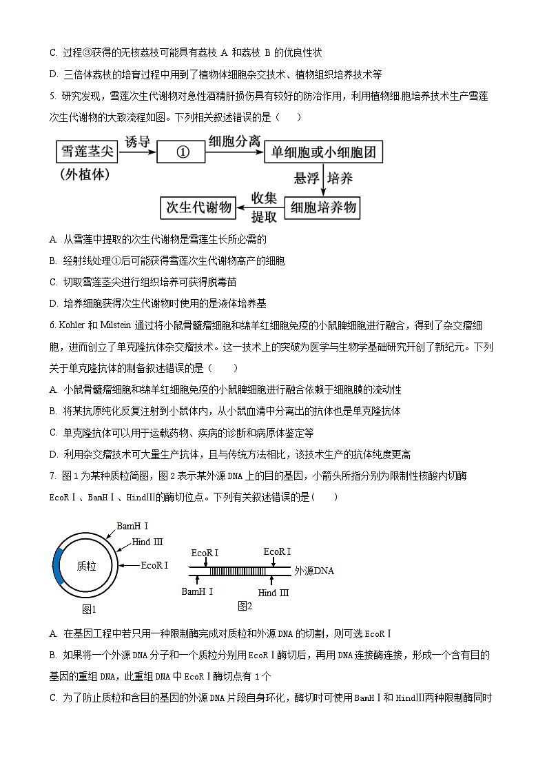河北省沧州市泊头市第一中学2023-2024学年高二下学期4月月考生物试题（原卷版）第2页