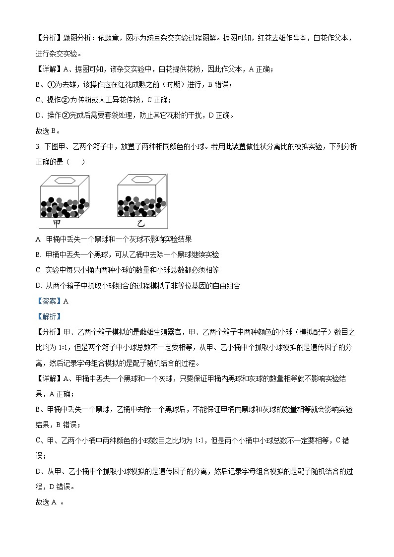 河北省保定市高碑店市崇德实验中学2023-2024学年高一下学期3月考试生物试题（解析版）第2页