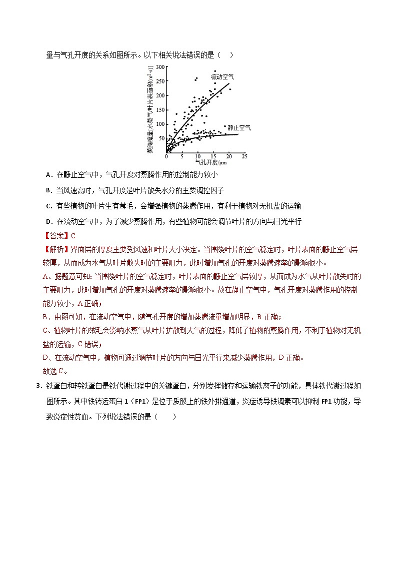 2024年高考第二次模拟考试：生物（浙江卷）（解析版）02