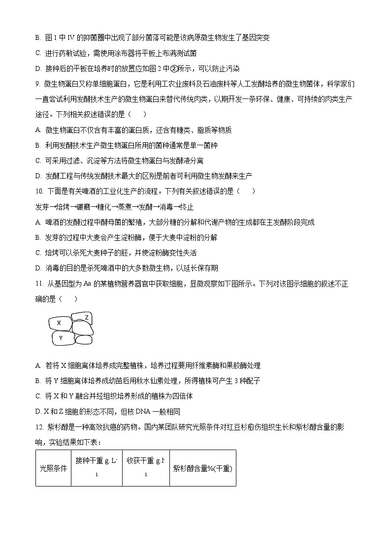 2024兰州一中高二下学期3月月考试题生物含解析第3页