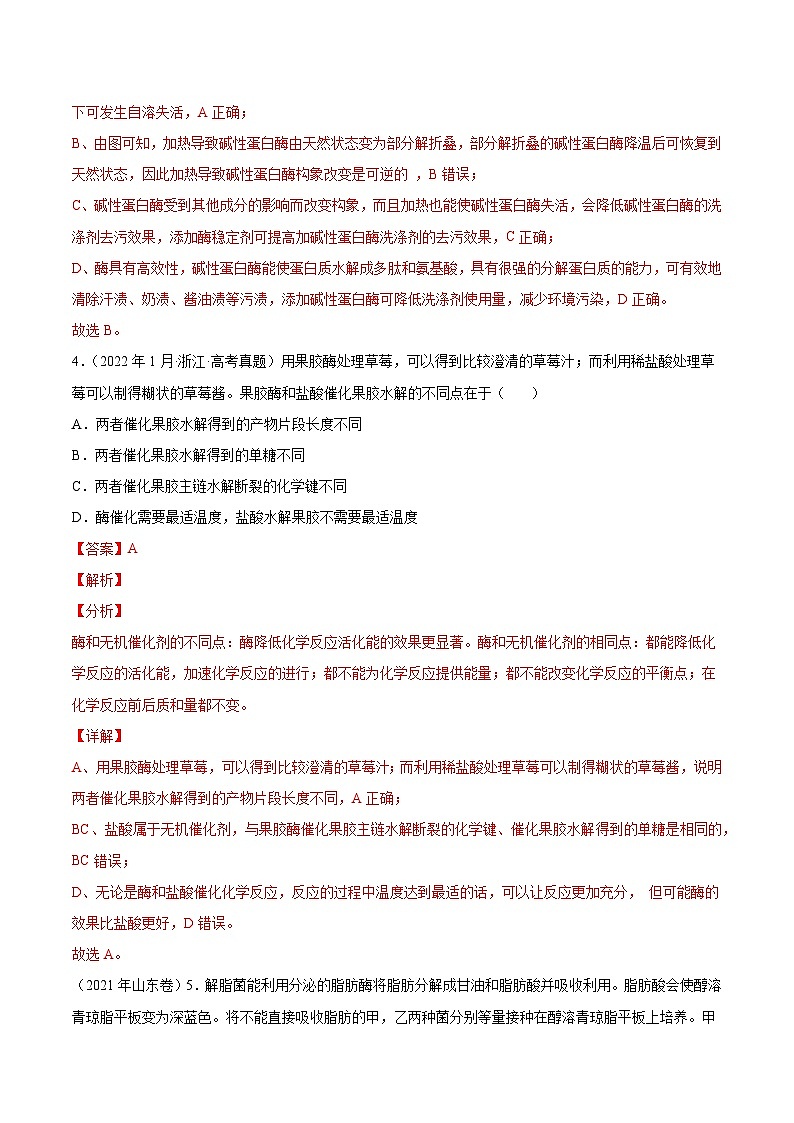 专题13 发酵工程-十年（2013-2022）高考生物真题分项汇编（全国通用）03