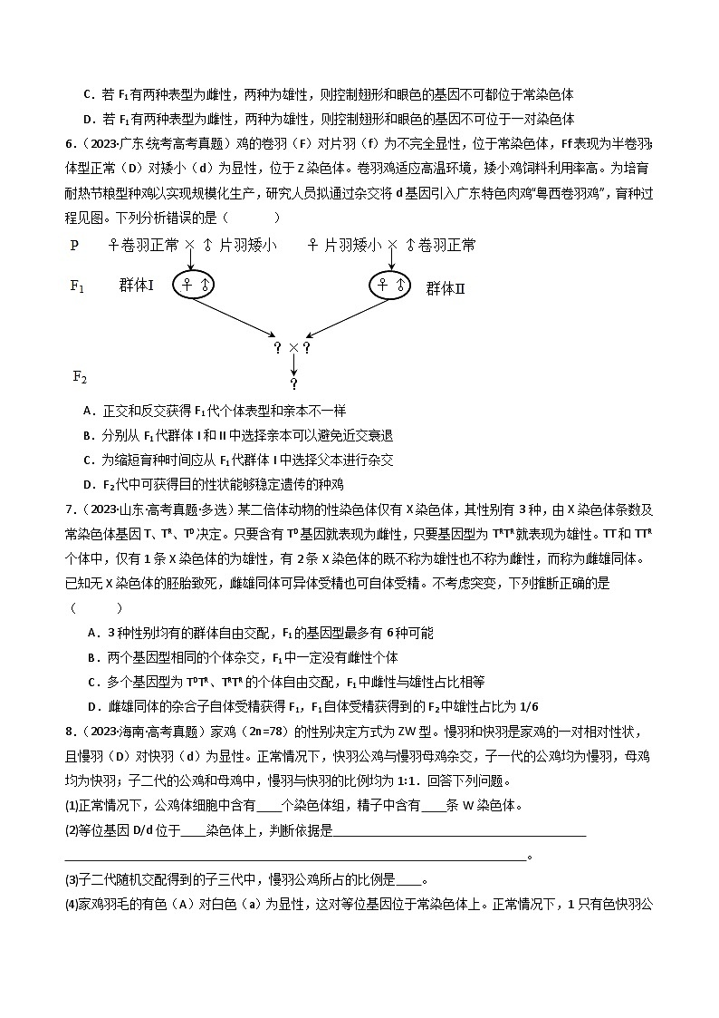 专题13 伴性遗传和人类遗传病- 十年（2014-2023）高考生物真题分项汇编（全国通用）03