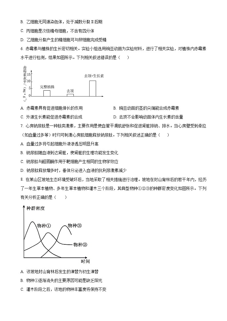 湖南省衡阳县三校联考2023-2024学年高二下学期4月月考生物试卷（Word版附解析）03