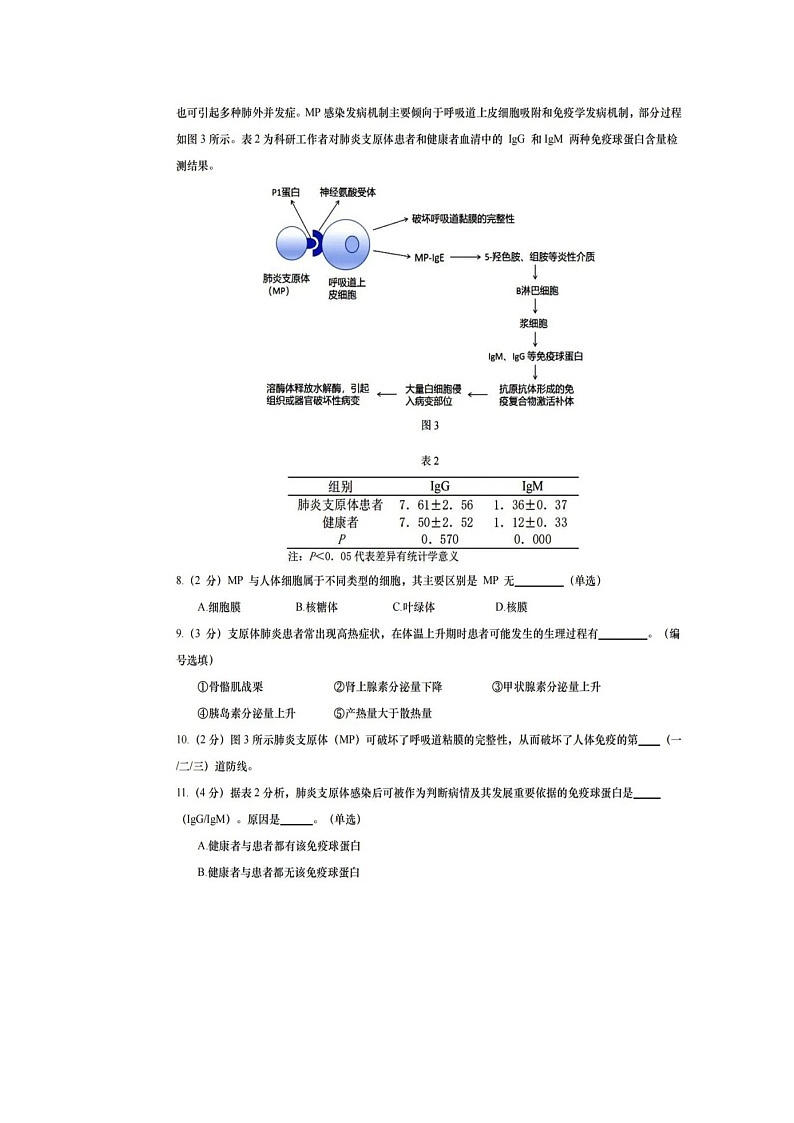 上海市嘉定区2024年高三生物二模试卷第3页