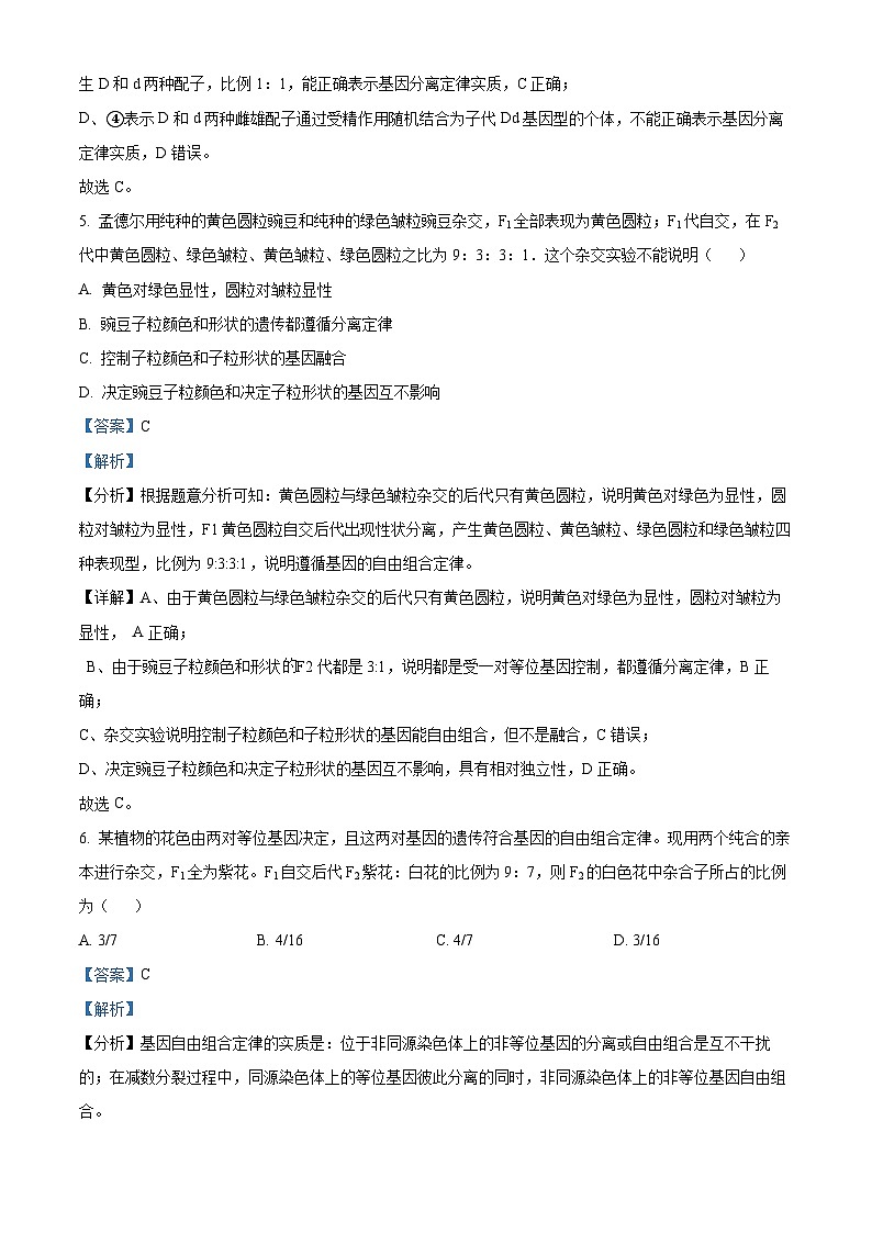 湖南省岳阳市岳阳县第一中学2023-2024学年高一下学期3月月考生物试卷（Word版附解析）03