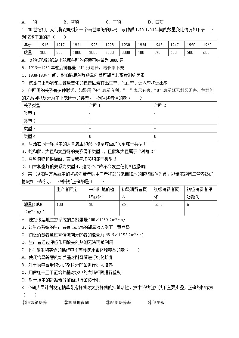 山西省太原市尖草坪区第一中学校2023-2024学年高二下学期3月月考生物试题第2页