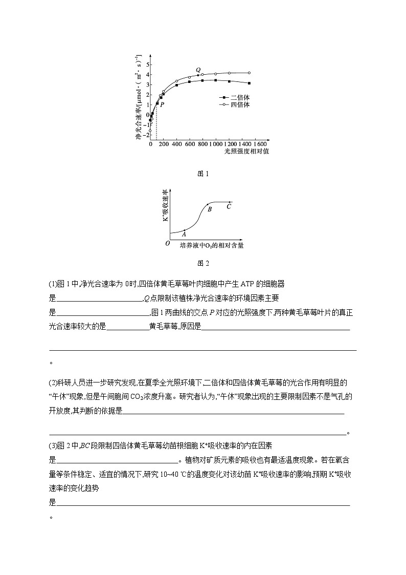 新教材高考生物二轮复习大题分析与表达练1细胞代谢类大题突破含答案第3页