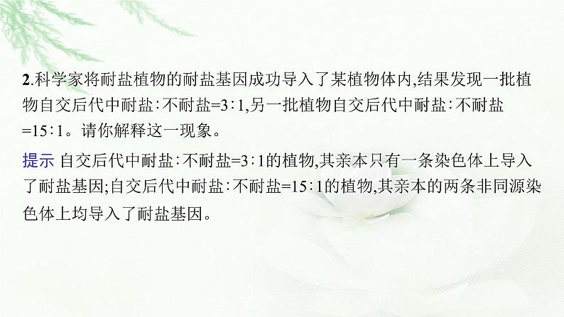 新教材高考生物二轮复习专题四遗传规律与伴性遗传(含人类遗传病)课件06