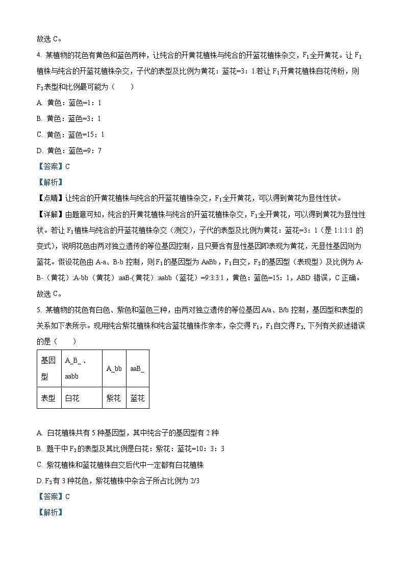 辽宁省辽宁省部分学校月考2023-2024学年高一下学期4月月考生物试题（解析版）第3页