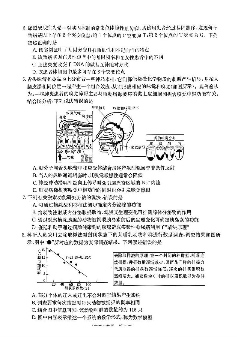 2024届广东省湛江市高三下学期二模考试生物试题第2页