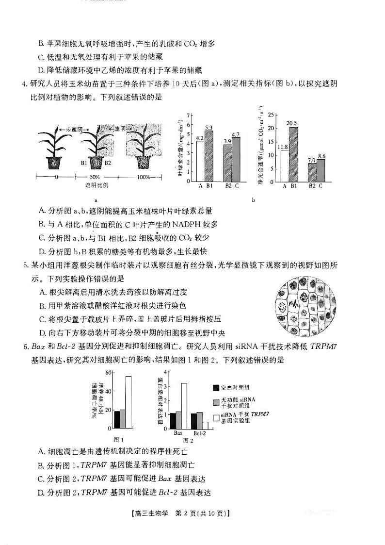河南省名校联考2023_2024高三生物上学期入学摸底考试试题pdf02