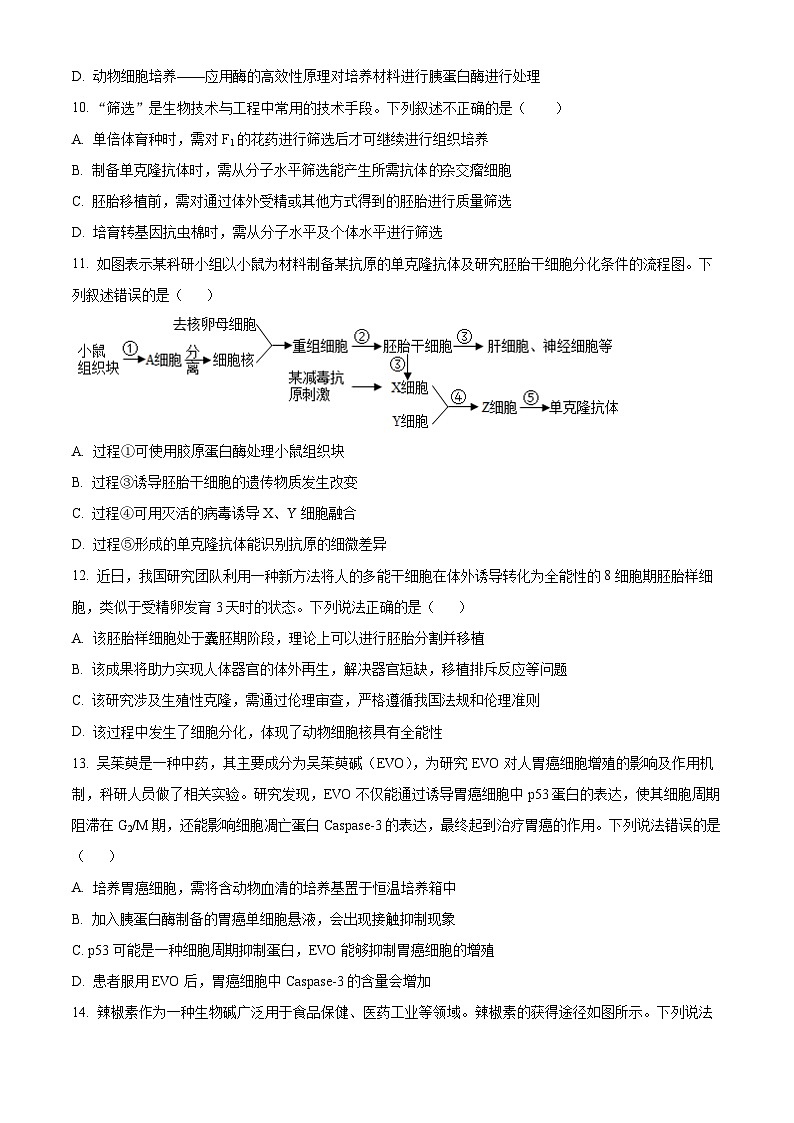 四川省眉山市彭山区第一中学2023-2024学年高二下学期4月月考生物试题（原卷版+解析版）03
