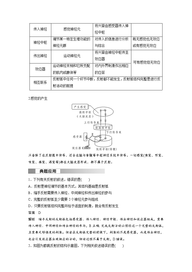 2024年高中生物新教材同步学案 选择性必修第一册 第2章 第2节　神经调节的基本方式（含解析）03