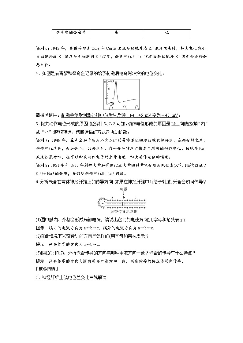 2024年高中生物新教材同步学案 选择性必修第一册 第2章 第3节 第1课时　兴奋在神经纤维上的传导（含解析）03