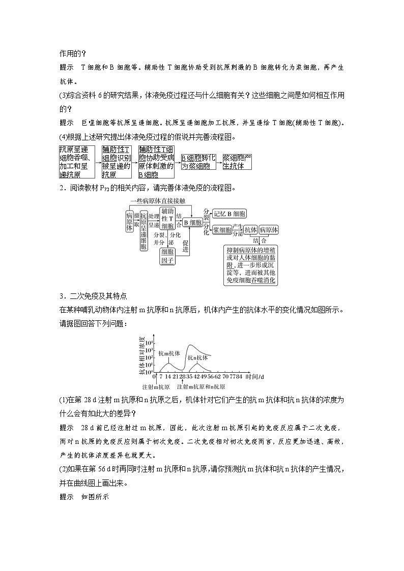 2024年高中生物新教材同步学案 选择性必修第一册 第4章 第2节 第1课时　体液免疫（含解析）第3页