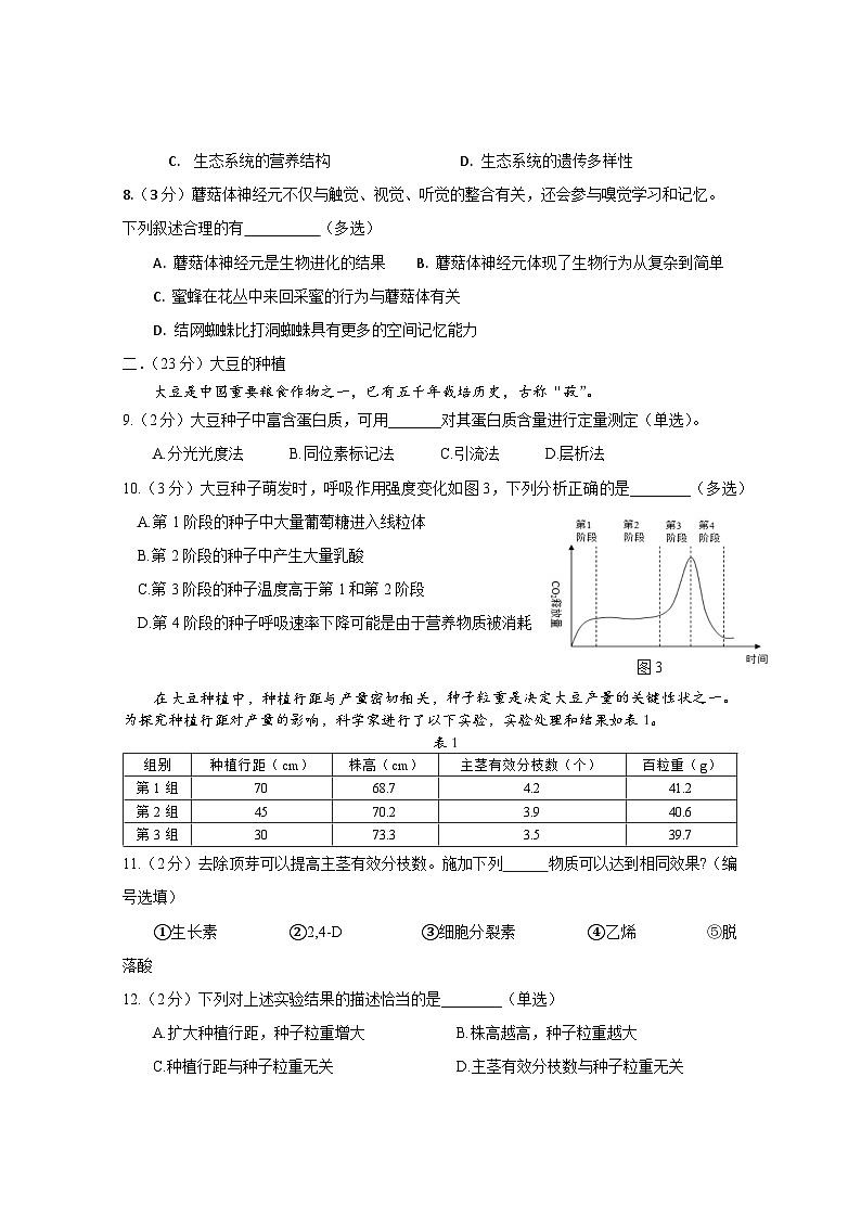 2024年上海市徐汇区高三下学期高考二模生物试卷含答案第3页