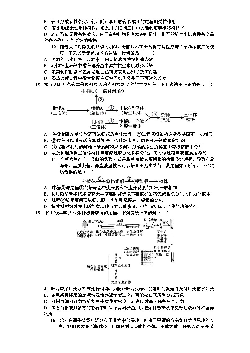 2024四川省什邡中学高二下学期4月月考试题生物含答案03
