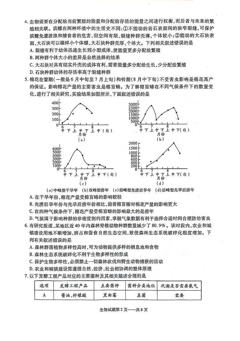 2024辽宁省重点高中协作体高二下学期4月阶段考试生物PDF版含答案第2页