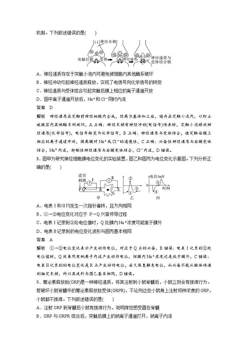 2024年高中生物新教材同步学案 选择性必修第一册 第2章 章末检测试卷(二)（含解析）03