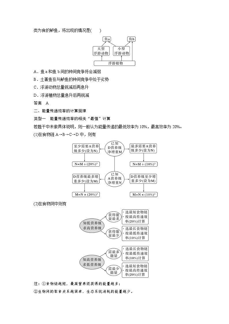 2024年高中生物新教材同步学案 选择性必修第二册 第3章 微专题　食物链(网)中生物数量及能量流动的相关计算（含解析）02