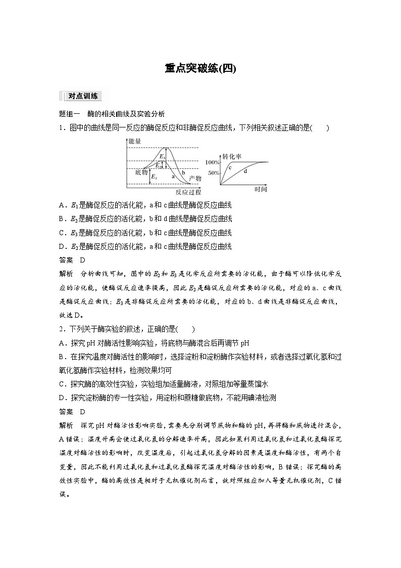 2024年高中生物新教材同步学案 必修第一册 第5章 重点突破练(四)（含解析）第1页