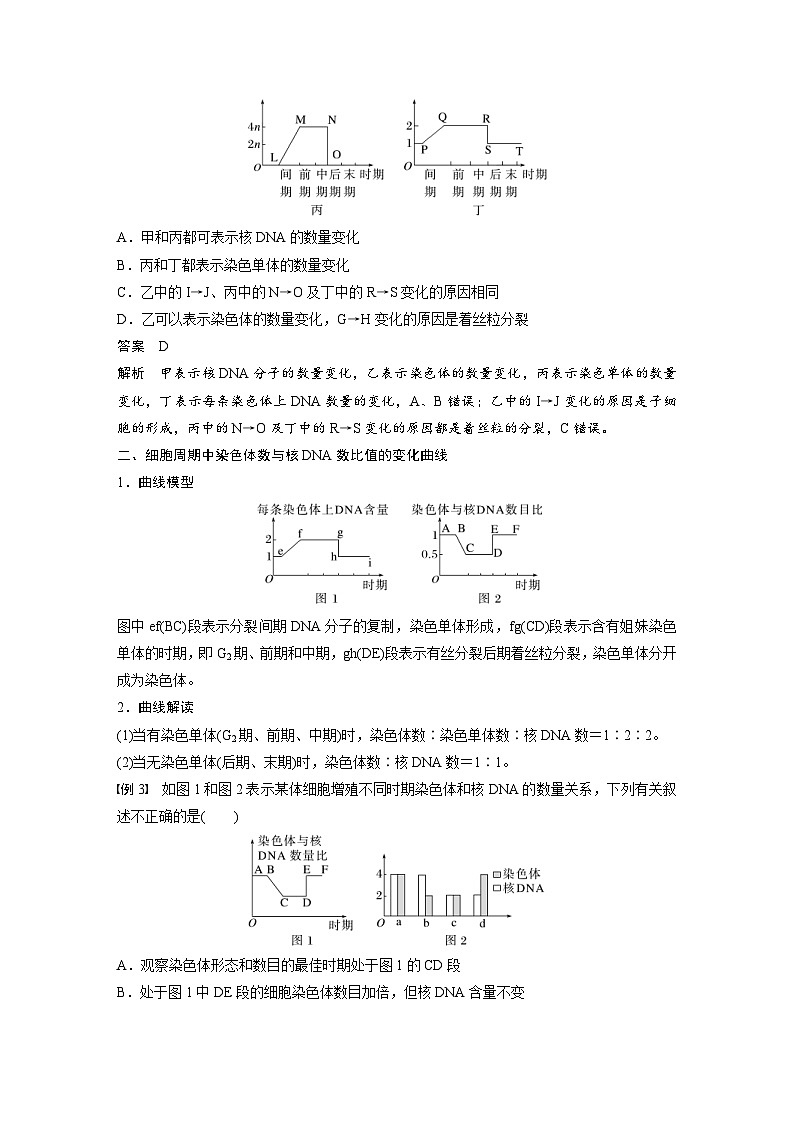 2024年高中生物新教材同步学案 必修第一册 第六章 微专题五　与有丝分裂过程相关的图像和曲线分析（含解析）02