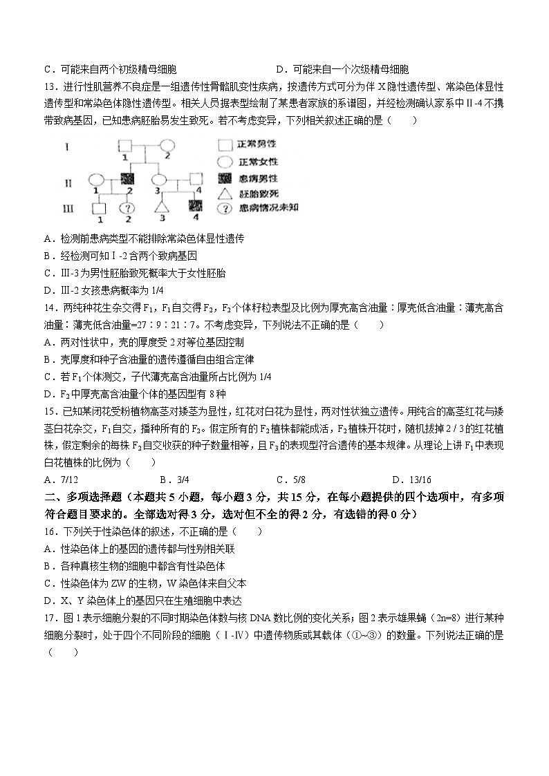 山西省运城市盐湖区康杰中学2023-2024学年高一下学期4月月考生物试题(无答案)03