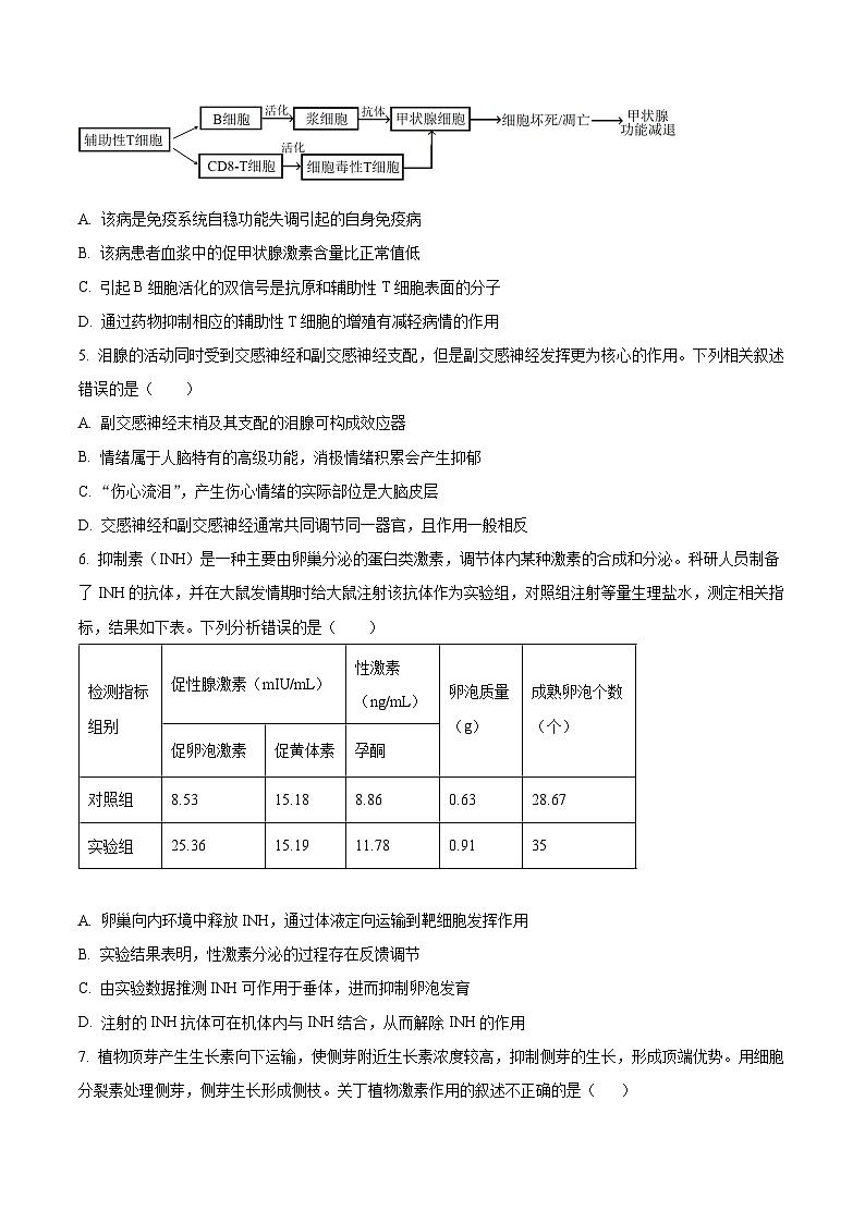 福建省福州市福建师大附中2023-2024学年高二上学期期末考试生物试题（Word版附解析）02