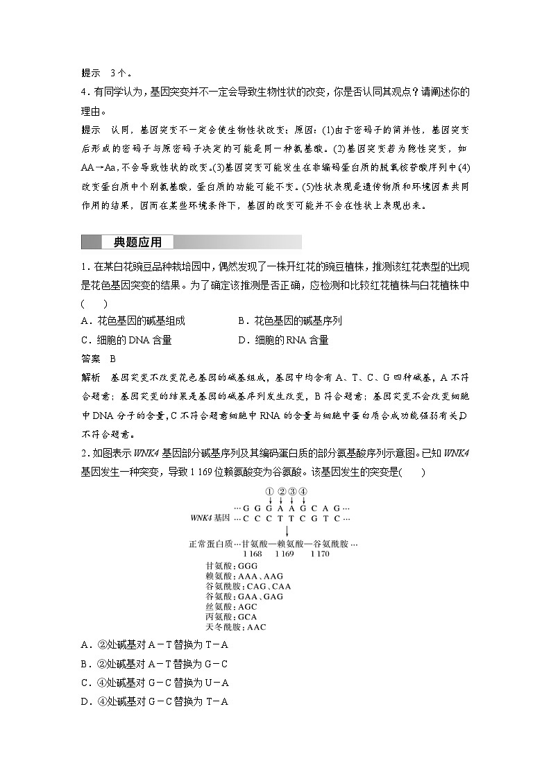 2024年高中生物新教材同步学案 必修第二册 第5章　第1节　第1课时　基因突变（含解析）第3页