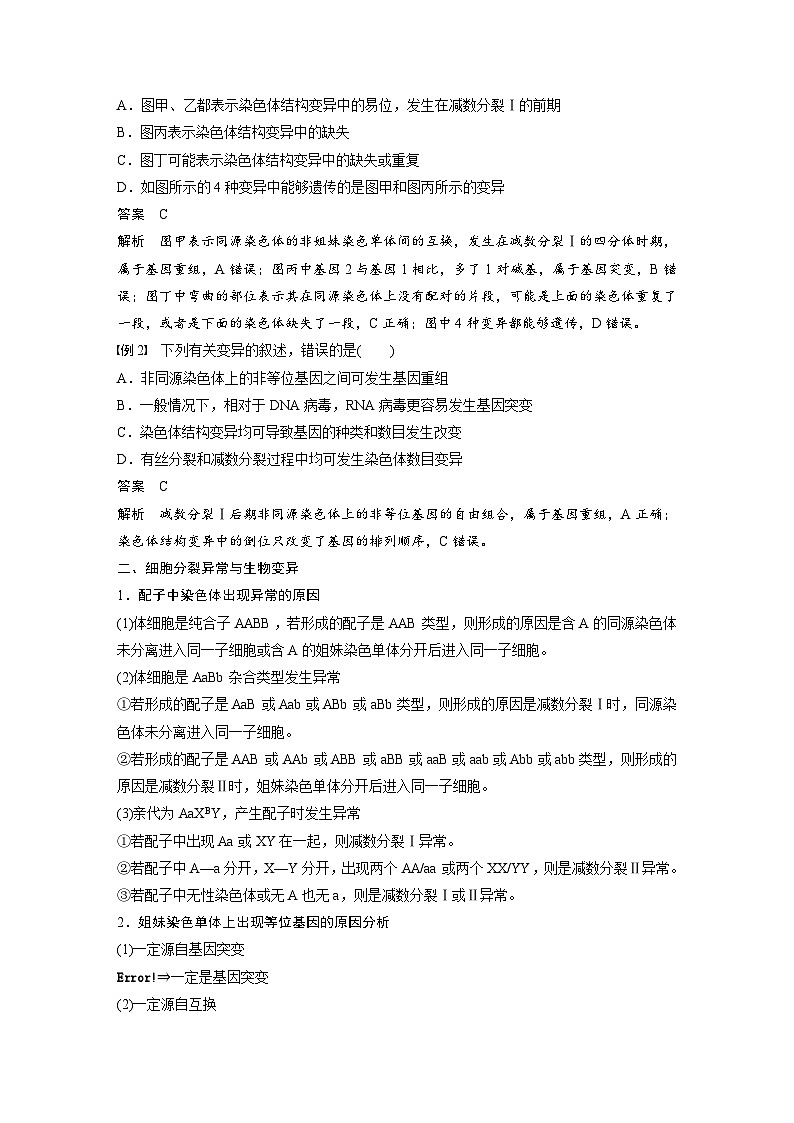 2024年高中生物新教材同步学案 必修第二册 第五章　微专题五　遗传变异相关的解题方法（含解析）02