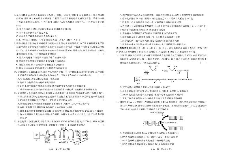 河北省2024届高三下学期二模试题 生物 PDF版含答案第2页