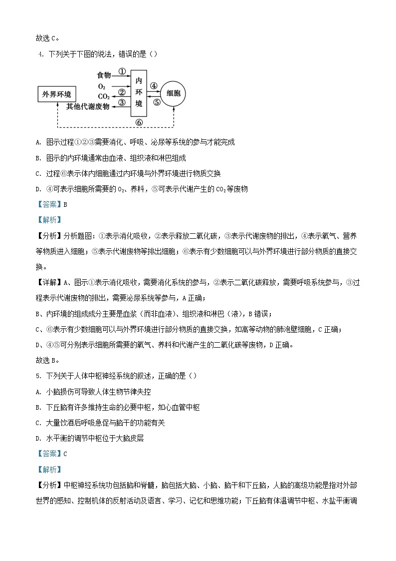 宁夏石嘴山市平罗县2023_2024学年高二生物上学期第一次月考试题含解析03