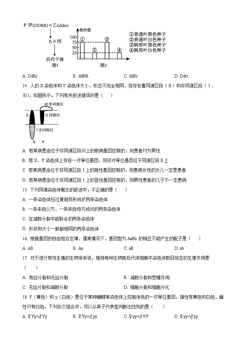 福建省福州市鼓山中学2023-2024学年高一下学期3月考试生物试题（原卷版+解析版）03
