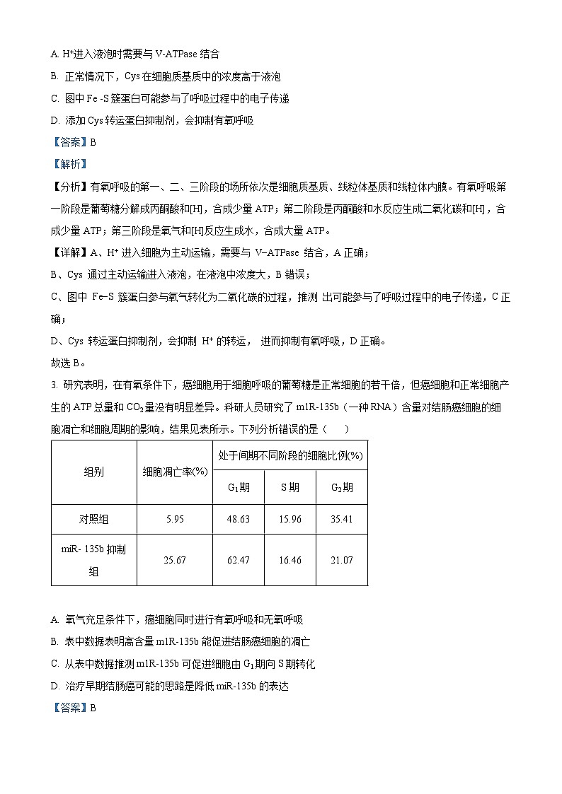 重庆市渝中区巴蜀中学校2023-2024学年高三下学期4月期中生物试题（解析版）第2页