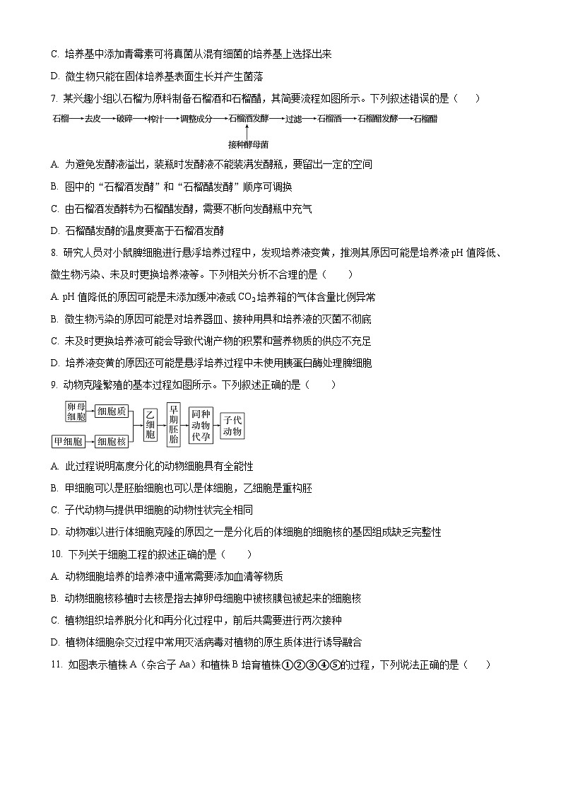 黑龙江省哈尔滨师范大学青冈实验中学2023-2024学年高二下学期4月考试生物试题（原卷版+解析版）02