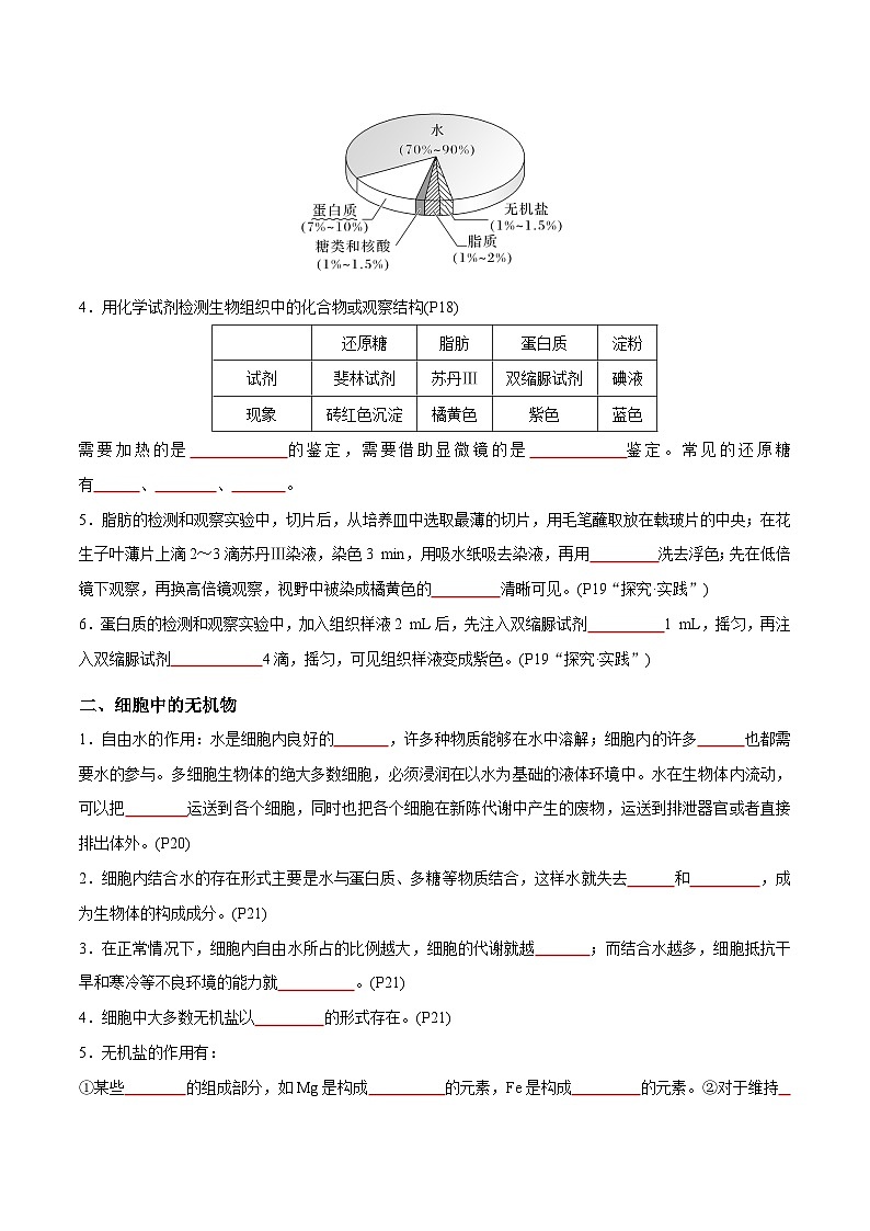 专题01 细胞的物质基础（原卷版）第3页