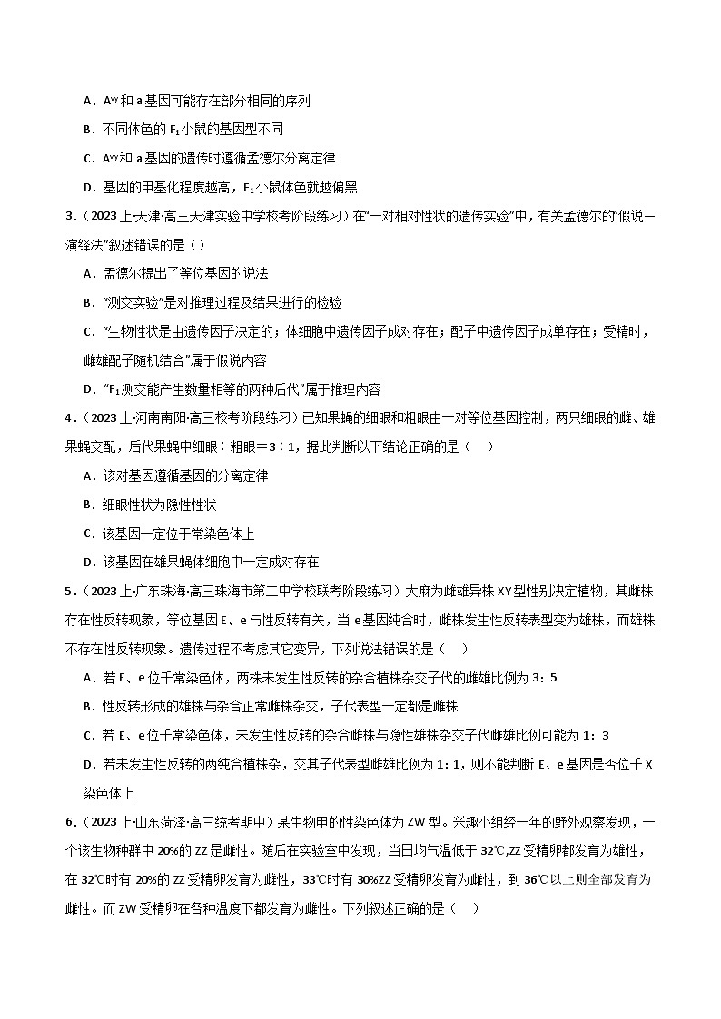 专题04 遗传的基本规律和人类遗传病（限时检测卷）第2页