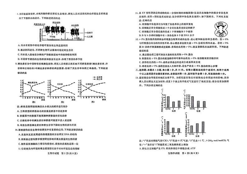 2024年江西省部分学校高三下学期4月教学质量监测生物试题02