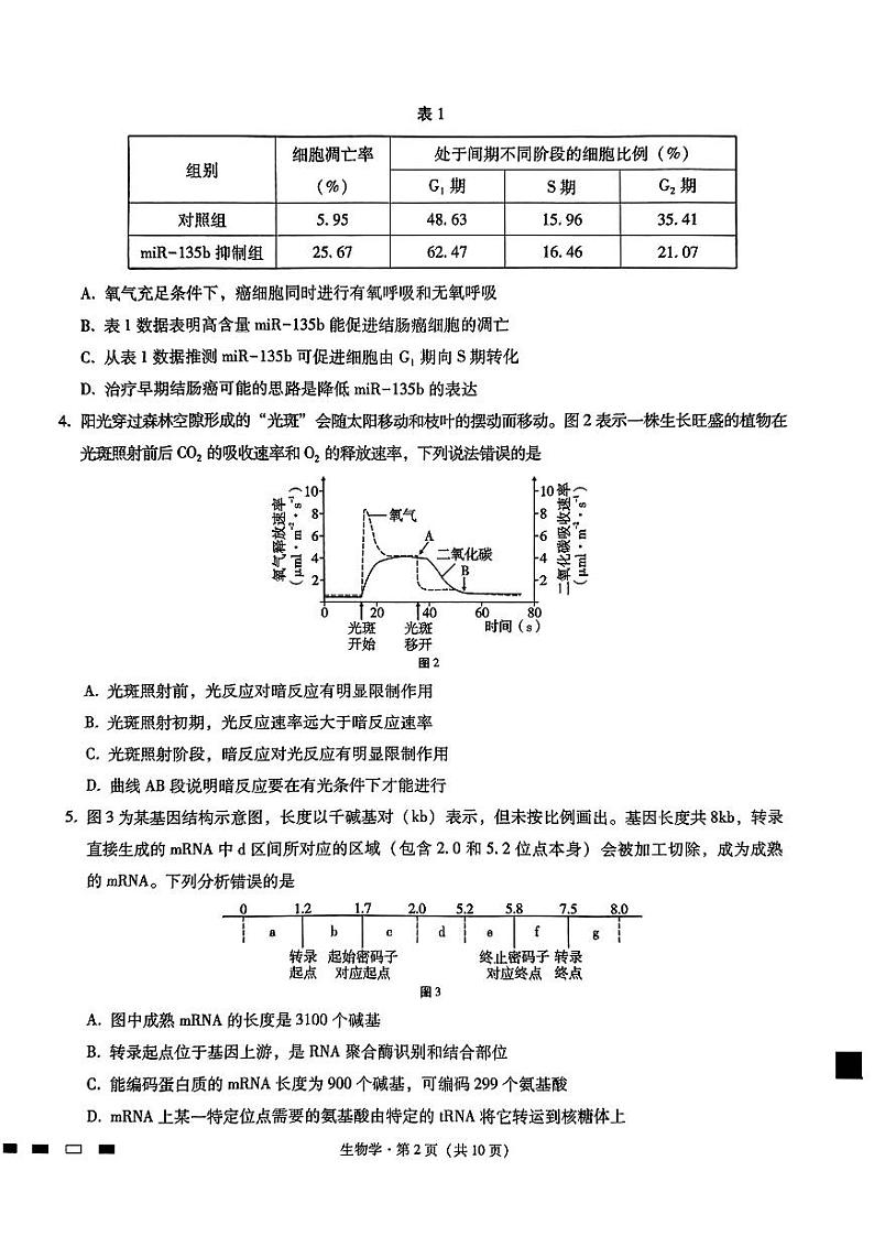 重庆市渝中区巴蜀中学校2023-2024学年高三下学期4月期中生物试题02