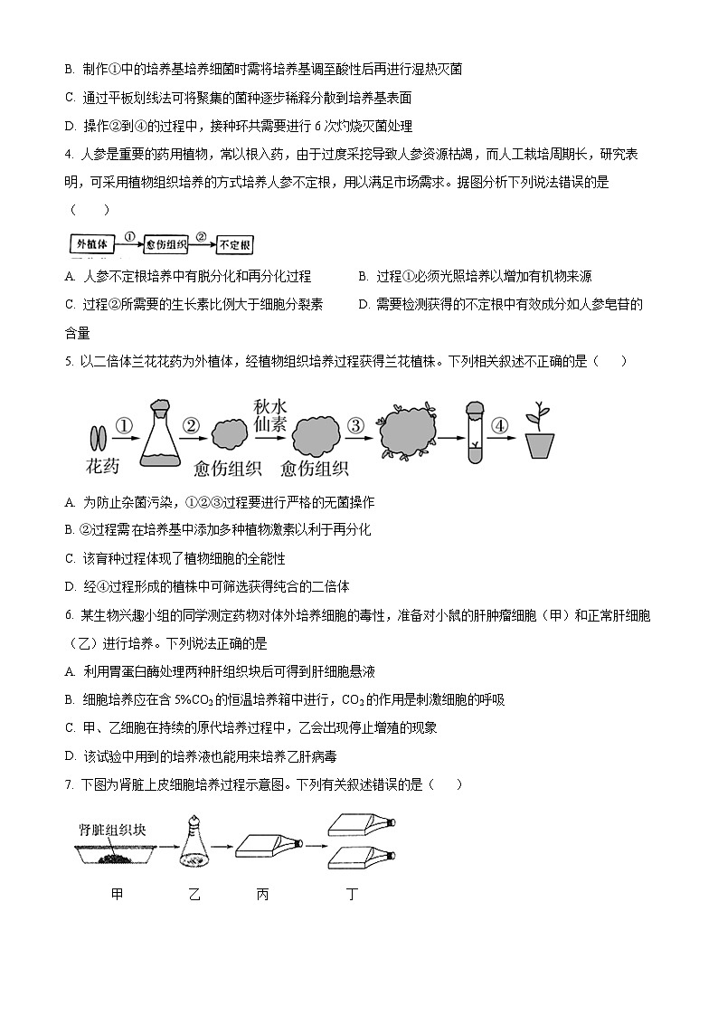 辽宁省重点高中沈阳市郊联体2023-2024高二下学期4月考试生物试题（原卷版+解析版）02