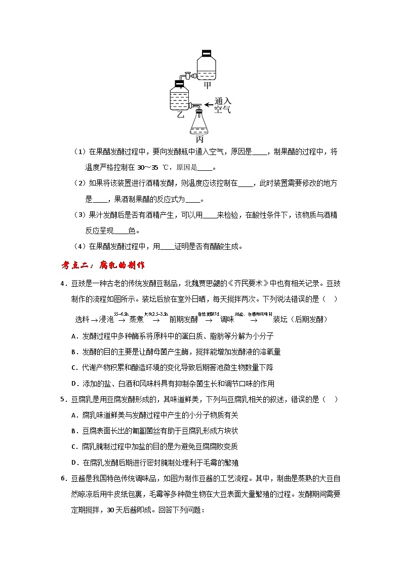 【期中复习】2023-2024学年（人教版2019选择性必修3）高二生物下册之专题训练 第1章 发酵工程（原卷版）第2页