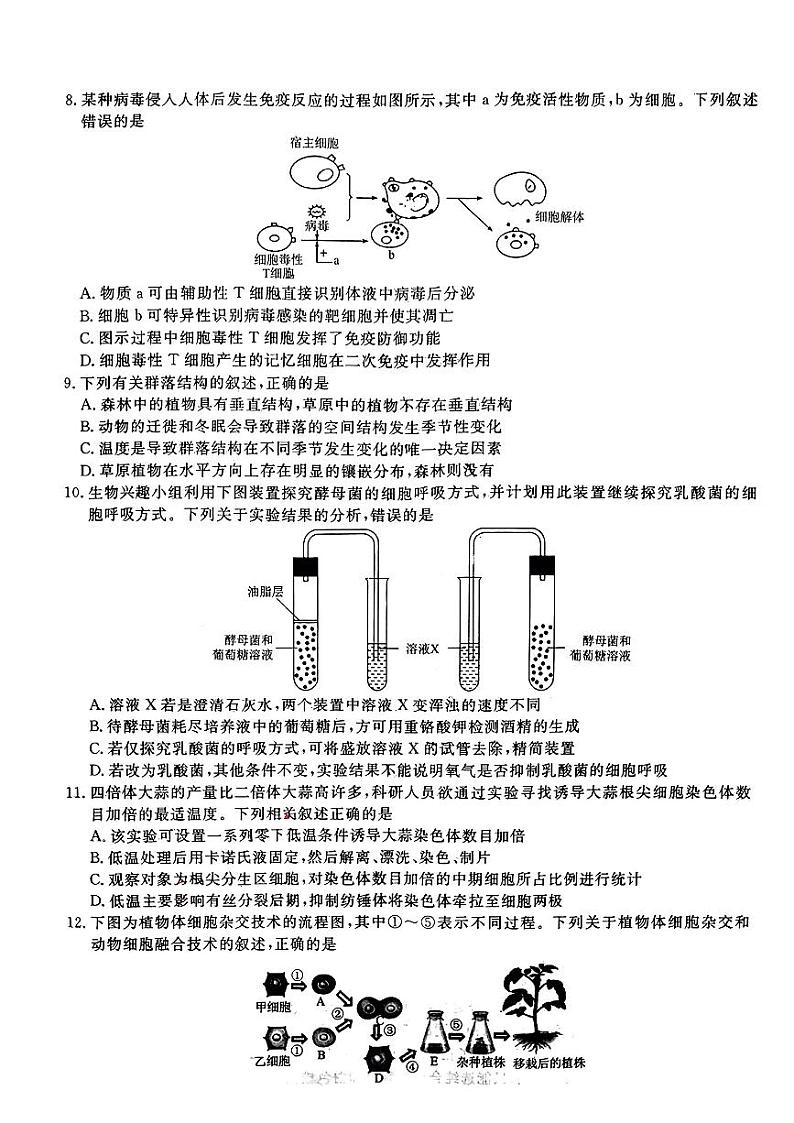 辽宁省名校联盟2024年高三二模考试生物试题(1)03
