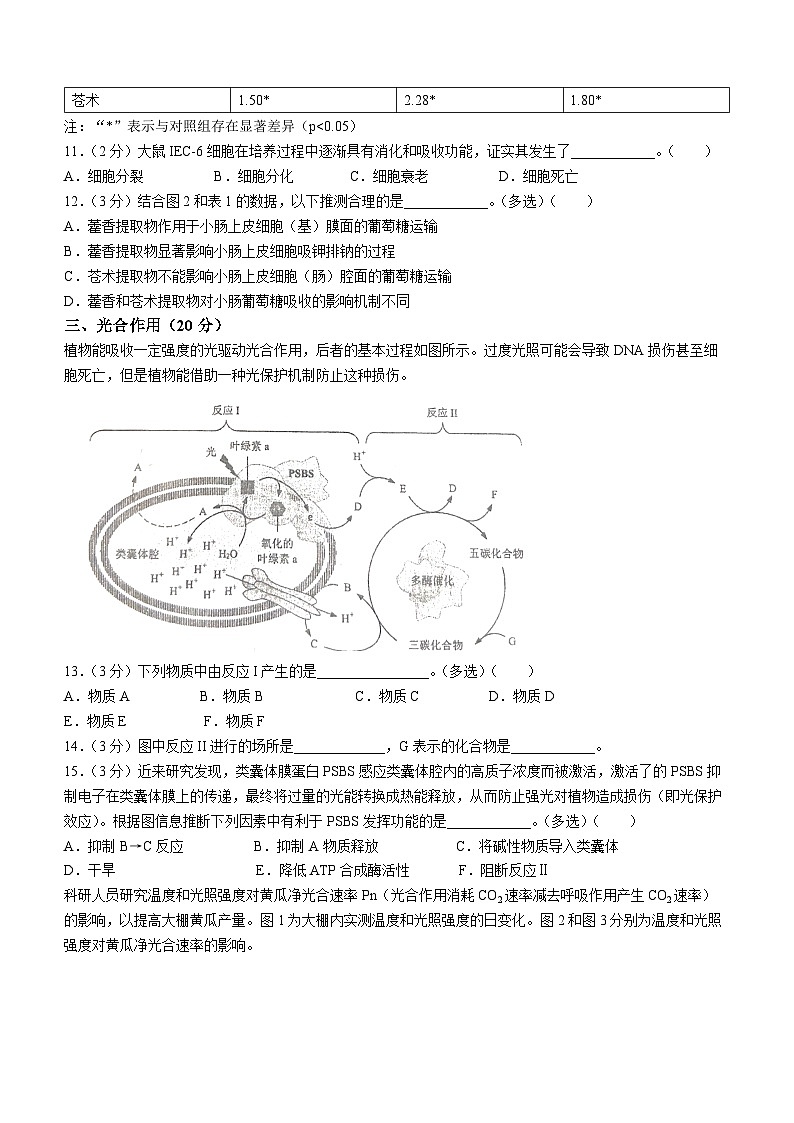 上海市浦东新区建平中学2023-2024学年高一下学期4月期中考试生物试题(无答案)03