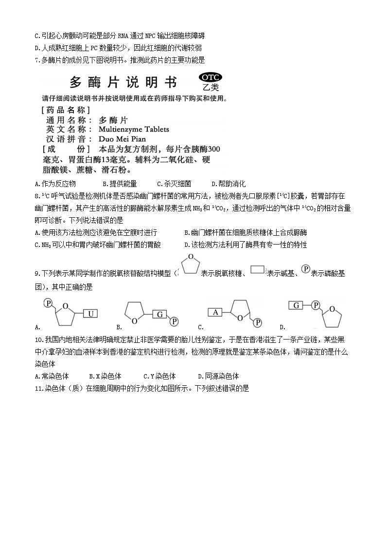 浙江省宁波市三锋联盟2023-2024学年高一下学期4月期中生物试题第2页